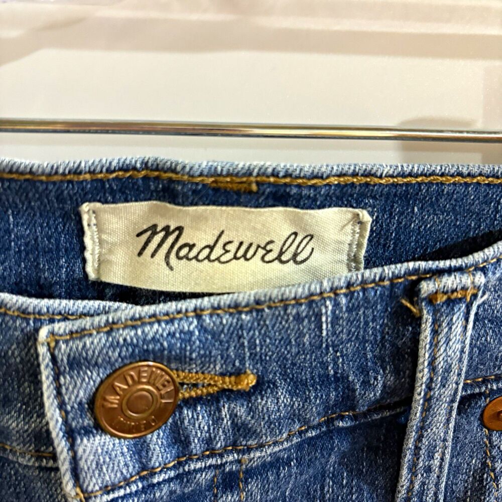 Madewell Women's 30 Blue Denim High-Rise Cut-Off Shorts 5-Pocket Button